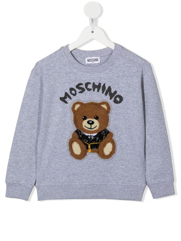Childrenswear - Teddy Bear MOSCHINO grey sweatshirt with embroidery