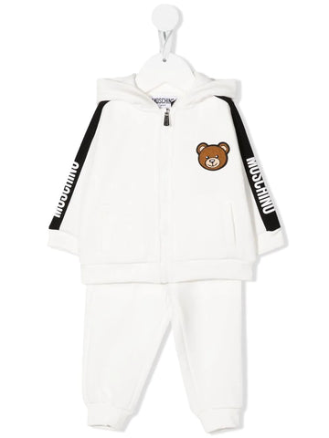 Teddy Bear embroidered hooded sweatshirt and long pants set MOSCHINO