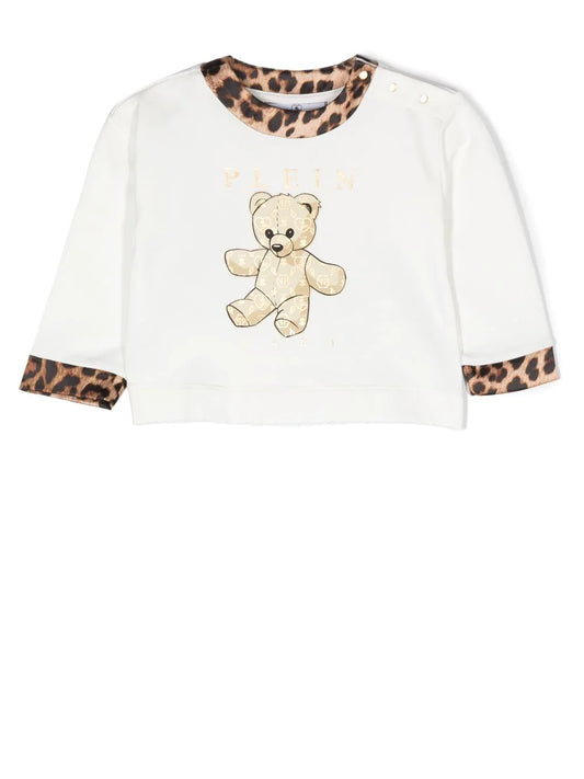 White sweatshirt with baby BEAR Philipp Plein