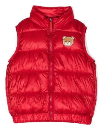 ملابس الأطفال - سترة حمراء مع طباعة تيدي بير موسكينو