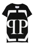 Ropa para niños - camiseta negra con logo grande Philipp Plein