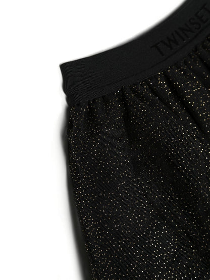 Girl's clothing - Black skirt with rhinestone appliqués TWINSET