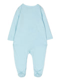 Body azul de manga larga con logo para bebé niño MOSCHINO