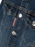 Kids clothing - denim jacket with logo patch DSQUARED2