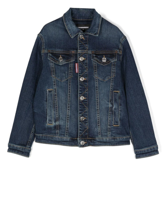 Ropa para niños - chaqueta vaquera con parche del logo DSQUARED2