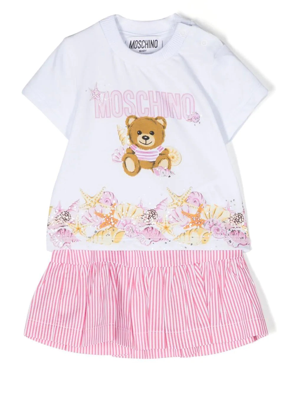 Childrenswear - MOSCHINO Stripe T-shirt and gathered skirt set