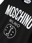 Children's clothing - black T-shirt with logo print MOSCHINO