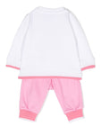 Ropa para niños - set rosa de jersey y pantalón largo con oso y logo MOSCHINO