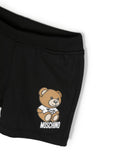 Children's clothing - black t-shirt and shorts set with Teddy Bear motif MOSCHINO