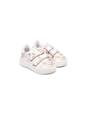 Floral print slippers with bear MONNALISA
