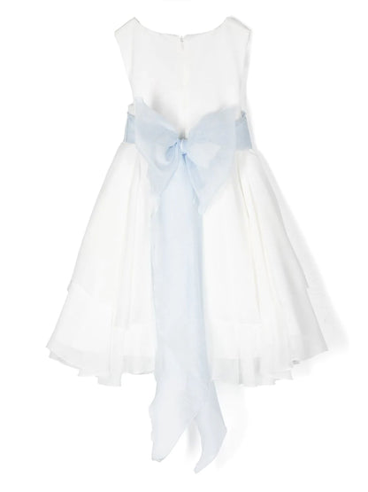 Vestido de ceremonia blanco flores azules 676 para niñas de la marca MIMILÚ