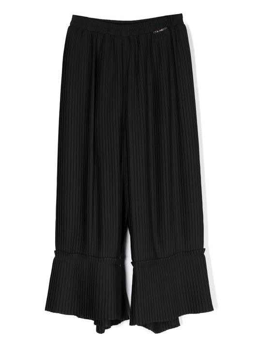 TWINSET girls' black pleated long trousers TWINSET
