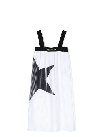 TWINSET pleated dress with printed star