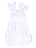 Sleeveless white dress for girls with TWINSET lantern skirt