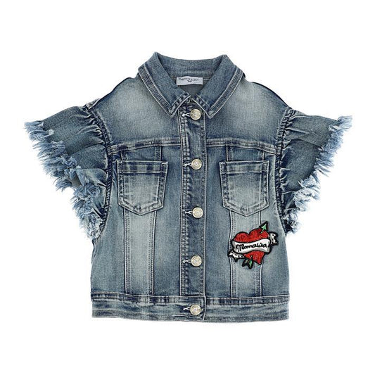 ROPA PARA NIÑOS - CHAQUETA SIN MANGAS TEJANA MIKKY MONNALISA - Modini Shop
