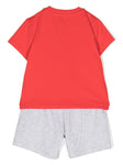 Ropa para niños - set de camiseta y pantalón rojo corto con motivo Teddy Bear MOSCHINO