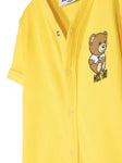 Body amarillo de manga corta con logo y oso para bebé unisex verano MOSCHINO
