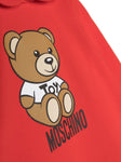 سالوبيت أحمر بأكمام طويلة مع شعار ودب للأطفال الأولاد الصيف موسكينو