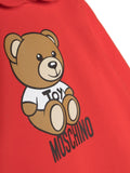 Red long sleeve bodysuit with logo and bear for baby boy summer MOSCHINO