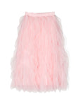 Falda larga rosa a capas para niñas  TWINSET