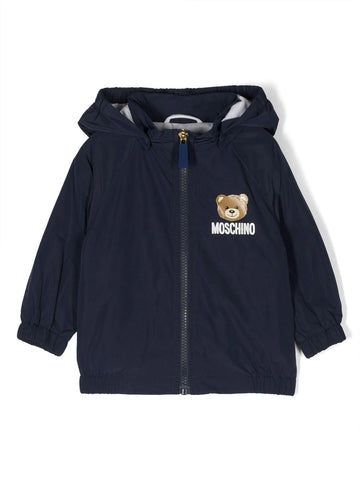 Childrenswear - Teddy Bear print navy blue jacket MOSCHINO