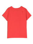 ملابس البنات - تيشيرت أحمر بطبعة الدب وشعار MOSCHINO