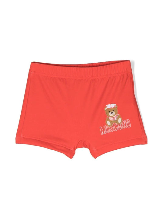 Ropa para niños -  bañador color rojo con oso MOSCHINO