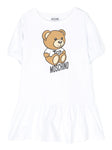 Childrenswear - Teddy Toy print white dress MOSCHINO