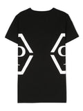 Ropa para niños - camiseta negra con logo de dos partes Philipp Plein