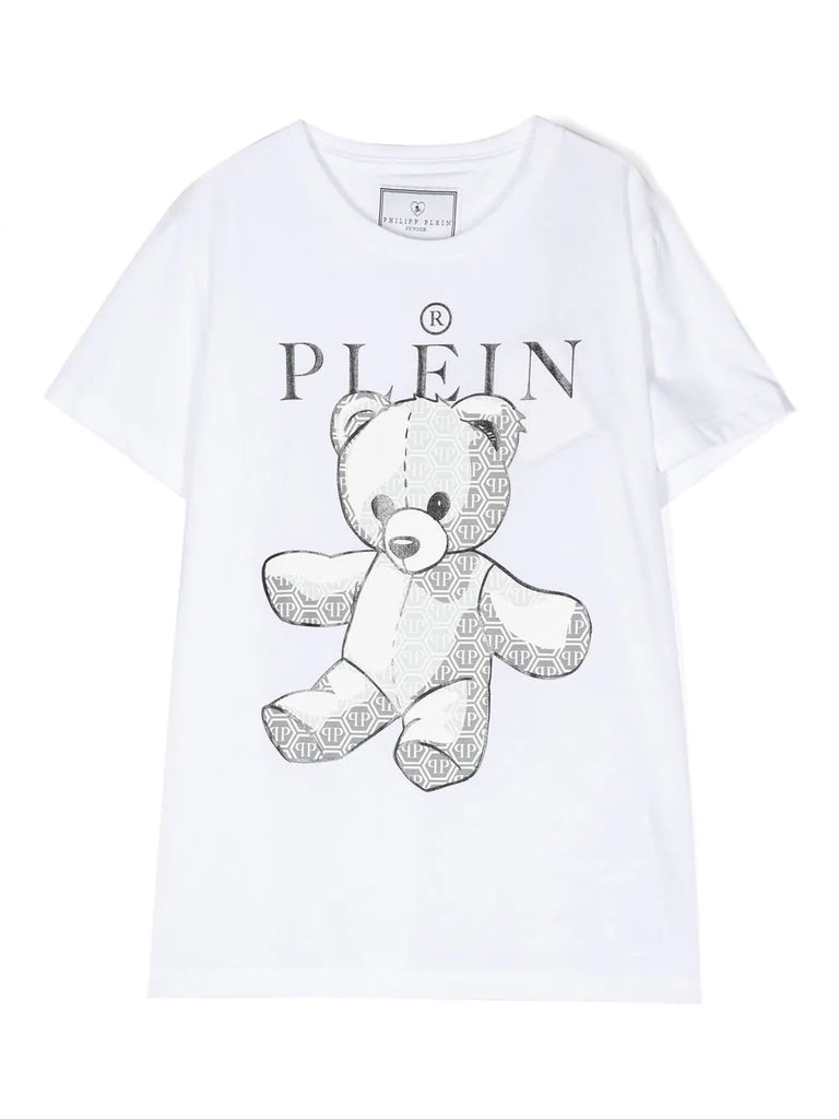 Ropa para niños camiseta blanca con oso estampado Plein – Modini Shop