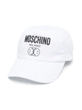 White cap with logo print MOSCHINO