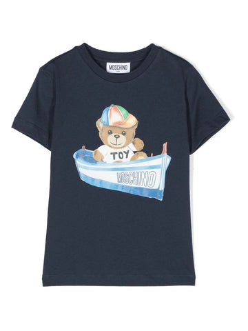 Childrenswear - Teddy Bear Boat MOSCHINO navy blue t-shirt