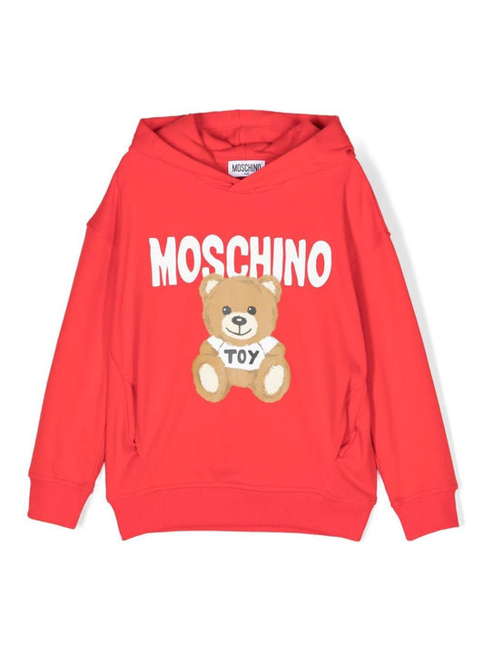 Ropa para niños - sudadera ROJA con capucha Teddy Bear MOSCHINO