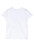 Camiseta blanca con detalle de lazo y print TWINSET