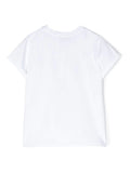 Camiseta blanca con perro estampado y logo TWINSET