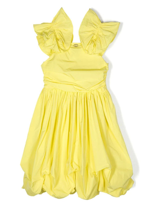 Vestido amarillo para niñas sin mangas con falda farol TWINSET