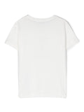 Girls clothing - white T-shirt with logo and appliqués by LIUJO