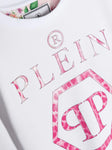 Childrenswear - Philipp Plein white sweatshirt with logo print