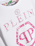 Ropa para niños - sudadera blanca con logo estampado Philipp Plein