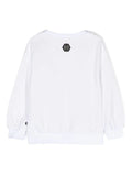 Childrenswear - Philipp Plein white sweatshirt with logo print