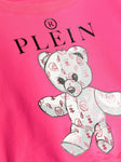 Childrenswear - Philipp Plein Fuchsia Bear Print Sweatshirt