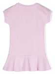 ملابس أطفال - فستان وردي مع طباعة شعار فيليب بلين