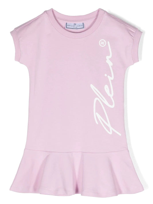 Childrenswear - Philipp Plein Pink Logo Print Dress