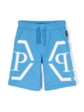 Pantalon corto azul con logo estampado PHILIPP PLEIN