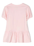 Childrenswear - baby girl pink dress with Teddy Bear motif MOSCHINO