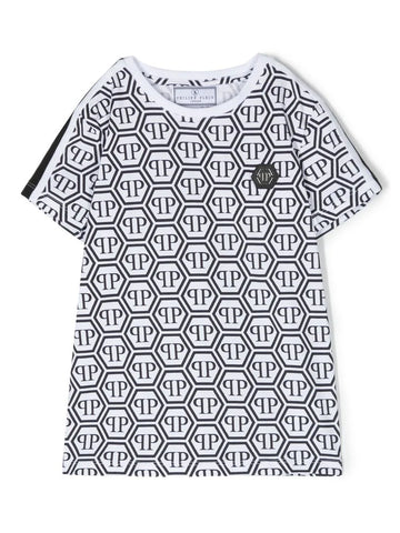 Ropa para niños - camiseta blanco/negro con logo estampado Philipp Plein