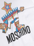 ملابس الأطفال - هودي باللون الأبيض مع رسم جرافيك MOSCHINO