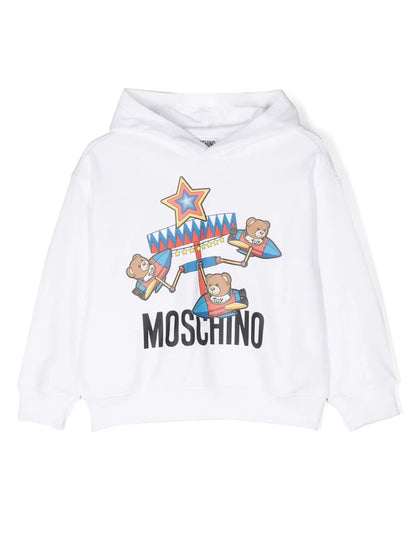 Ropa para niños - sudadera BLANCA con capucha y motivo gráfico MOSCHINO
