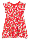 ملابس الأطفال - فستان أحمر على شكل تي شيرت مع شعار MOSCHINO