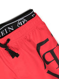 Children's clothing - red swimming costume with logo on the waistband PHILIPP PLEIN